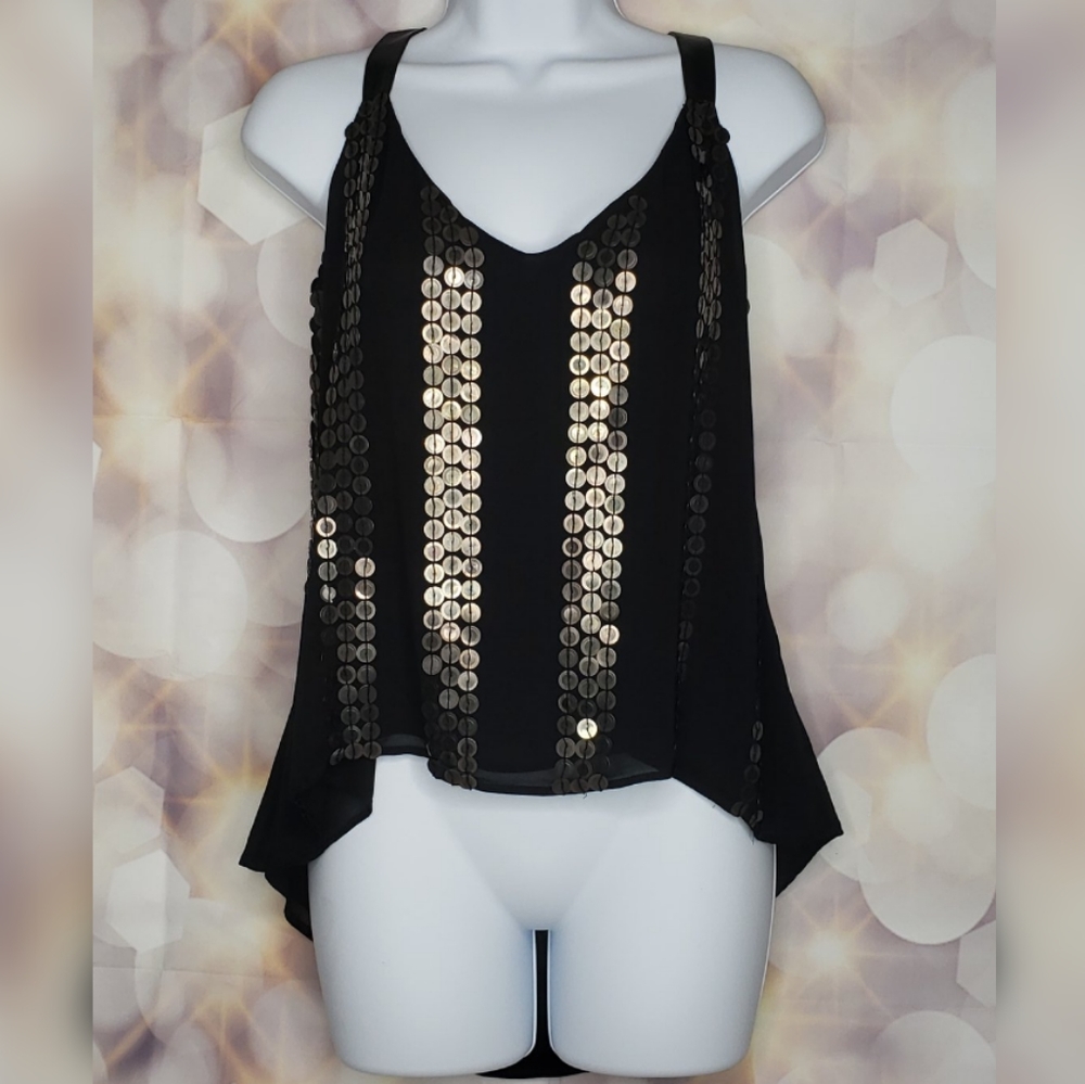 🌴 Bebe Sequin Strap Back top